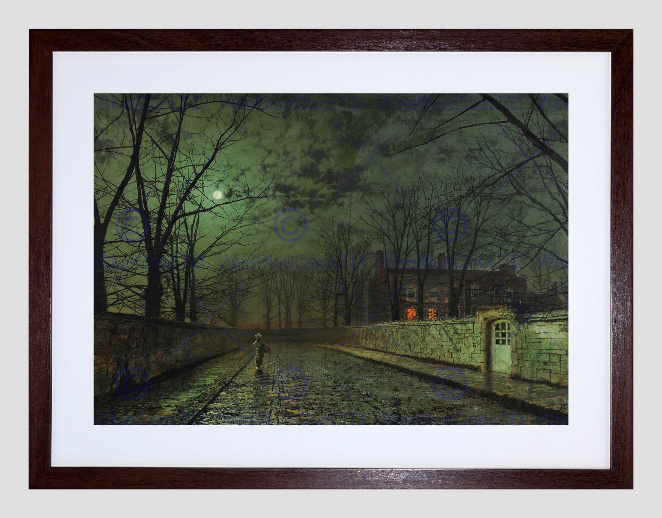 Wee Blue Coo John Atkinson Grimshaw Moonlit Street Old Master Framed Wall Art Print