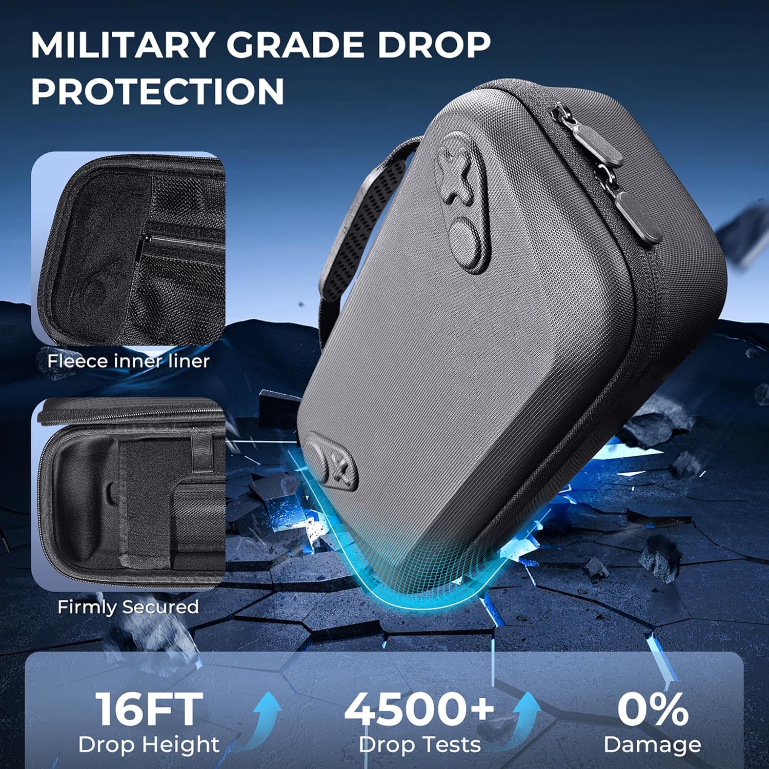 Carrying Case for Rog Xbox Ally X/Rog Xbox Ally 2025 DOBEWINGDELOU Handheld Console Protective Hard Carry Shell Portable Travel Bag Waterproof Dustproof Black (Upgrade) - Image 8