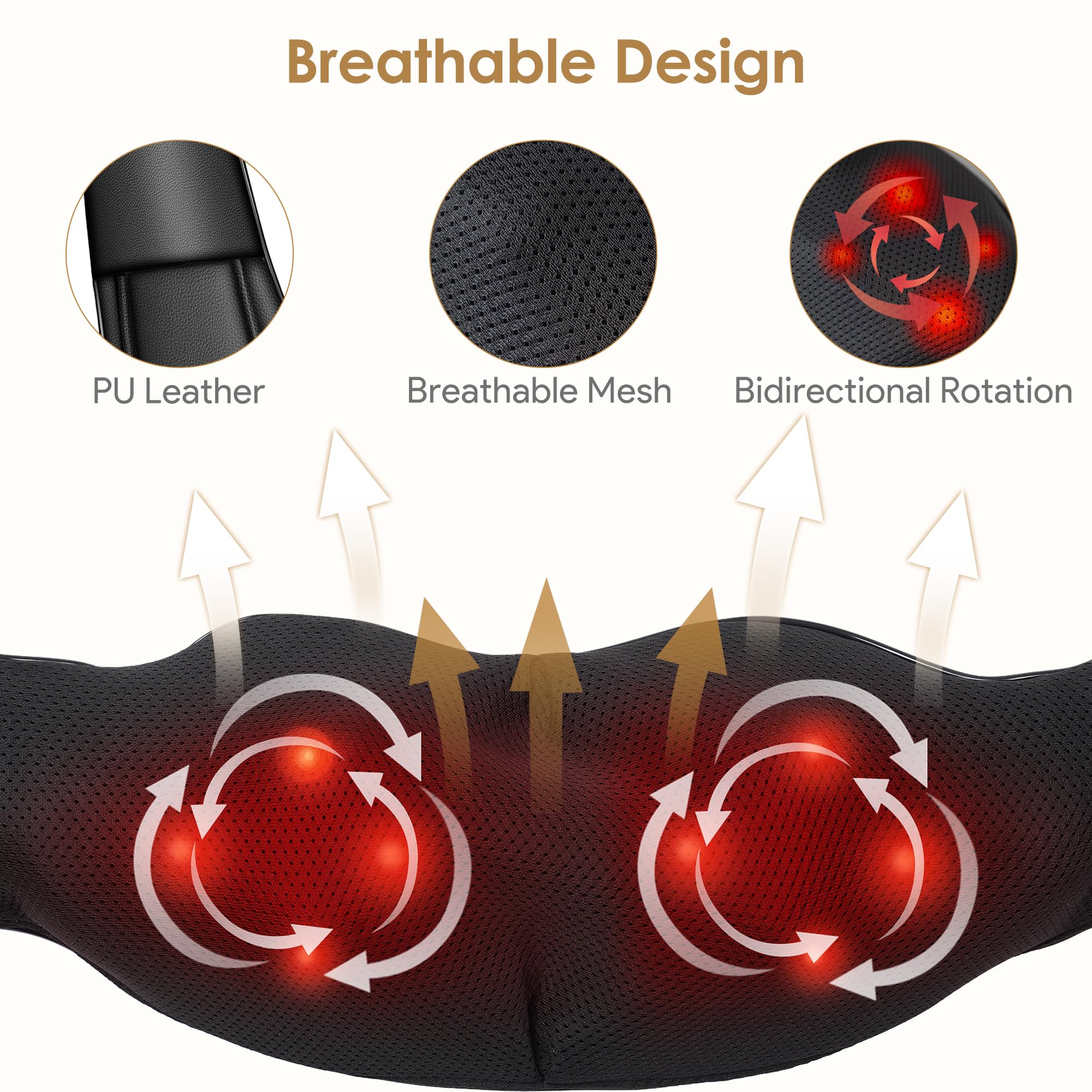 Massagegerät, Nackenmassagegerät mit Wärme 3D-Massage, Schulter Massagegerät für Nacken, Rücken, Beine, Geschenke für Frauen und Männer