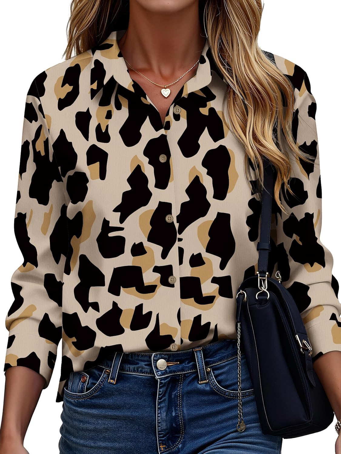 CBOO Women's Stain-Resistant Shirts Wrinkle Free & Non Iron Long Sleeve Button Down Blouse Office Tops - Image 2