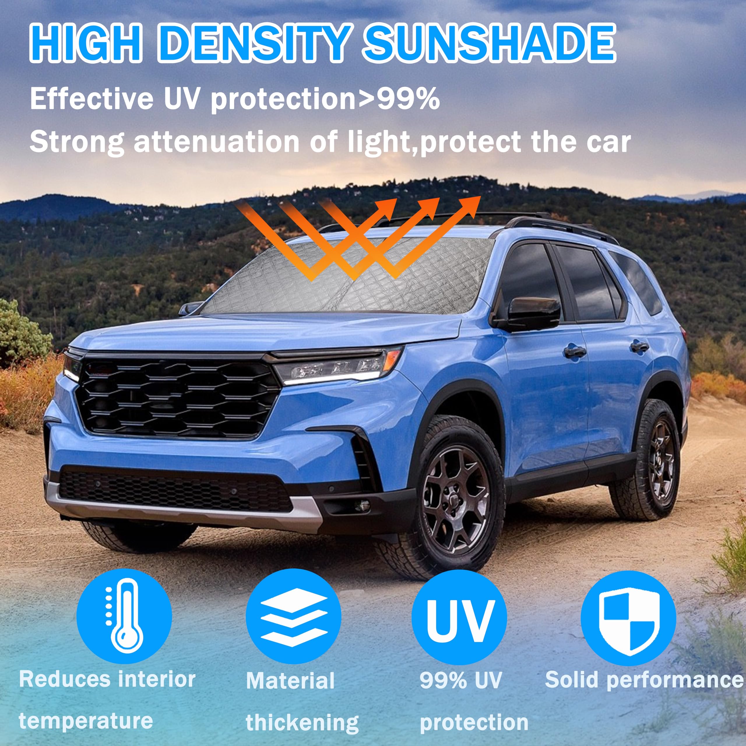 Amazon.com: SENSHINE Windshield Sun Shade for Honda Pilot 2024