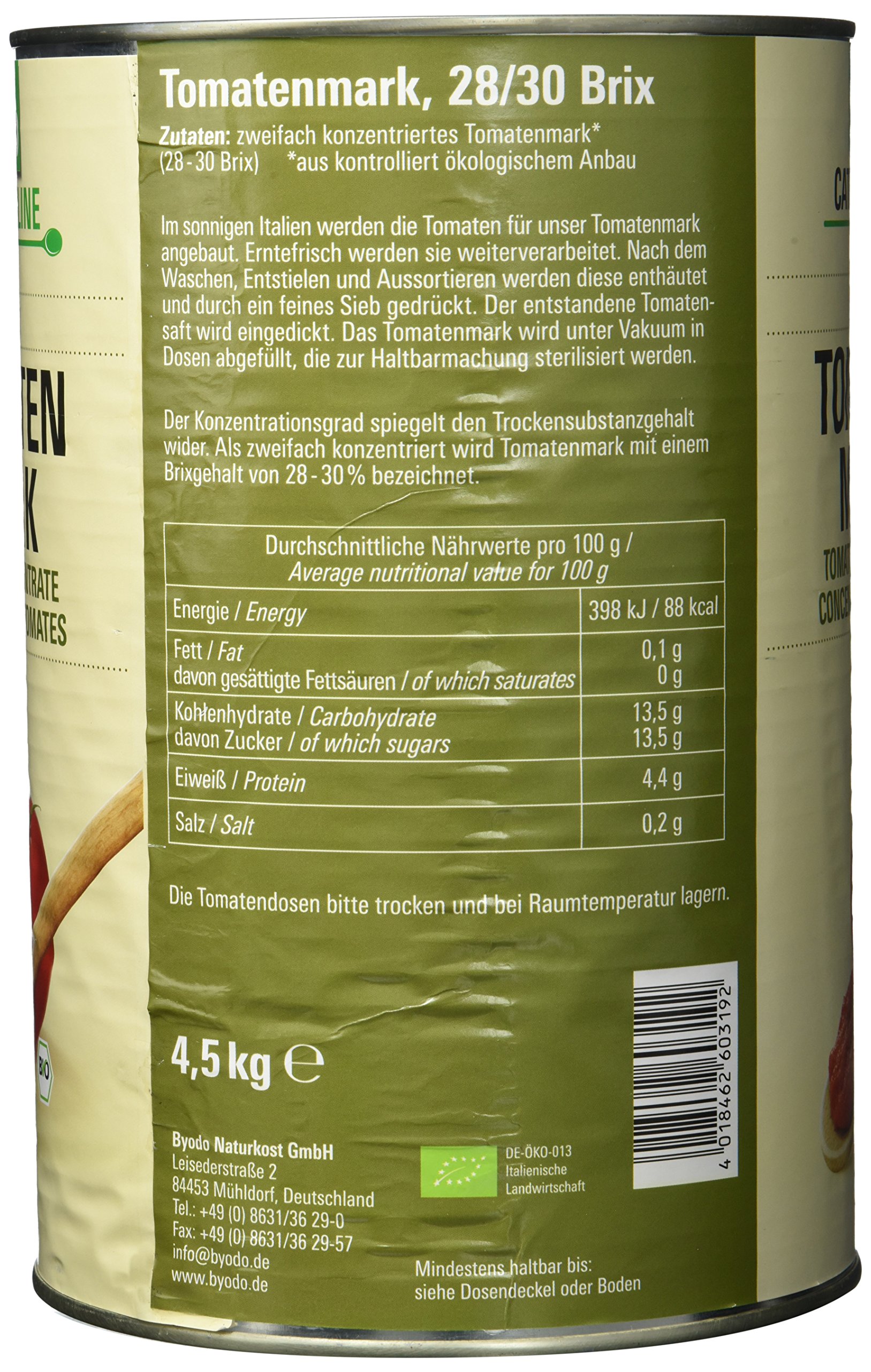 Byodo Tomatenmark, 1er Pack (1 x 4,55 kg Dose) - Bio