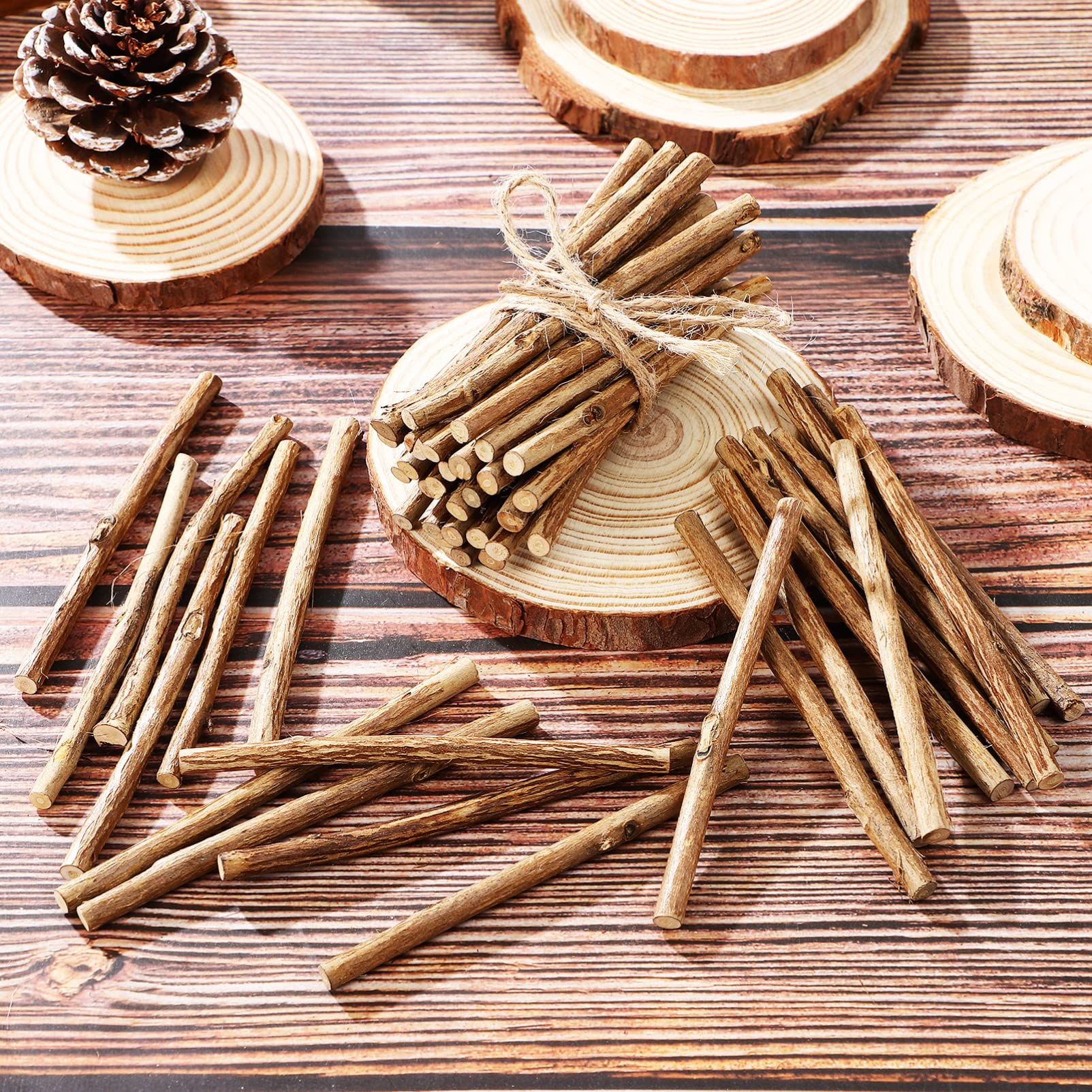 Uonlytech 4 Set Pz Legno Naturali Per Fai Da Te Decorazioni Per Casa Per Lavoretti Decorazioni Festive E Giocattoli 50 Pezzi * 4
