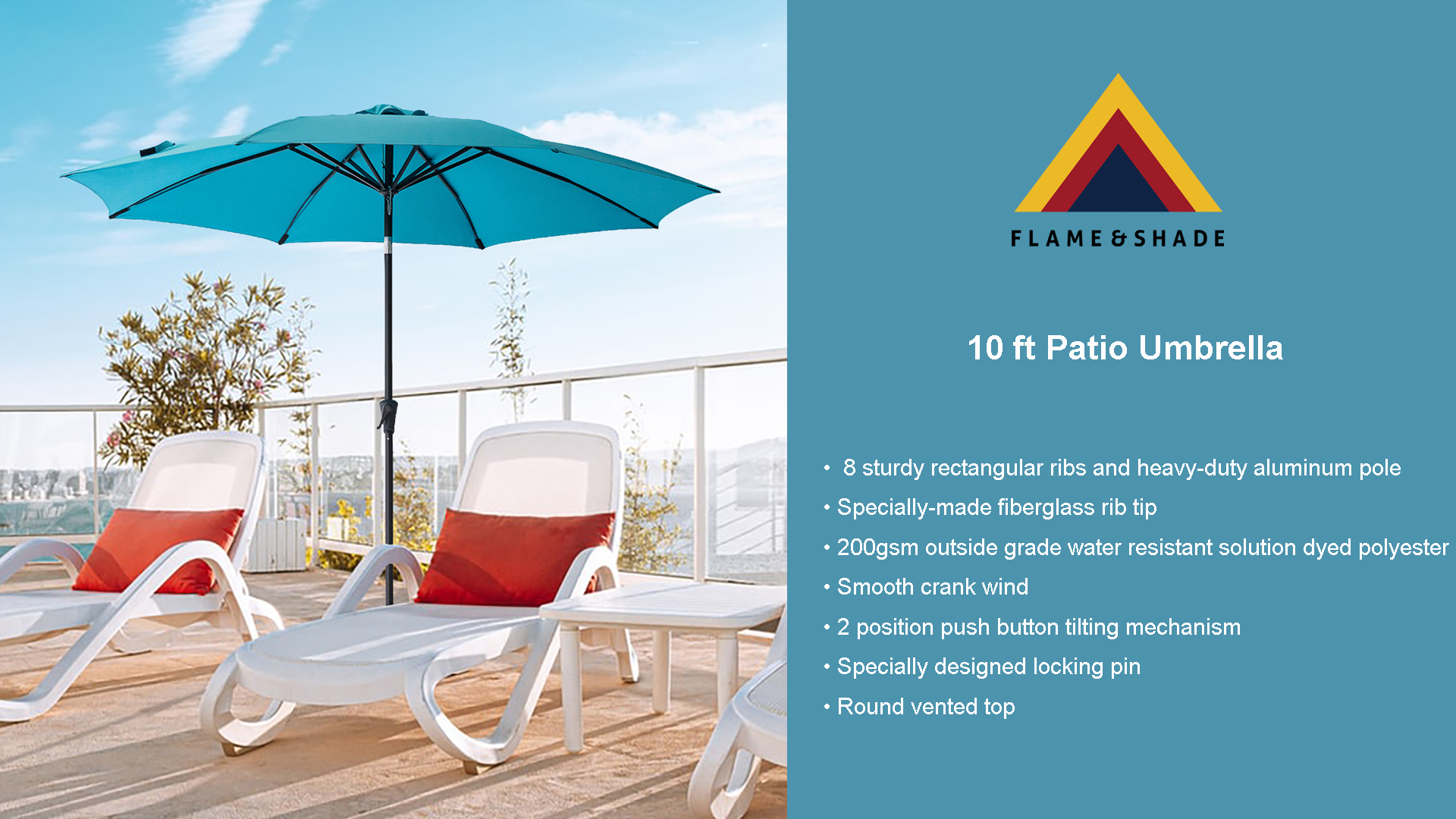 11 foot double vented patio umbrella TREASURE GARDEN 11' OCTAGON MARKET UMBRELLA AUTO TILT WITH DOUBLE WIND VENT