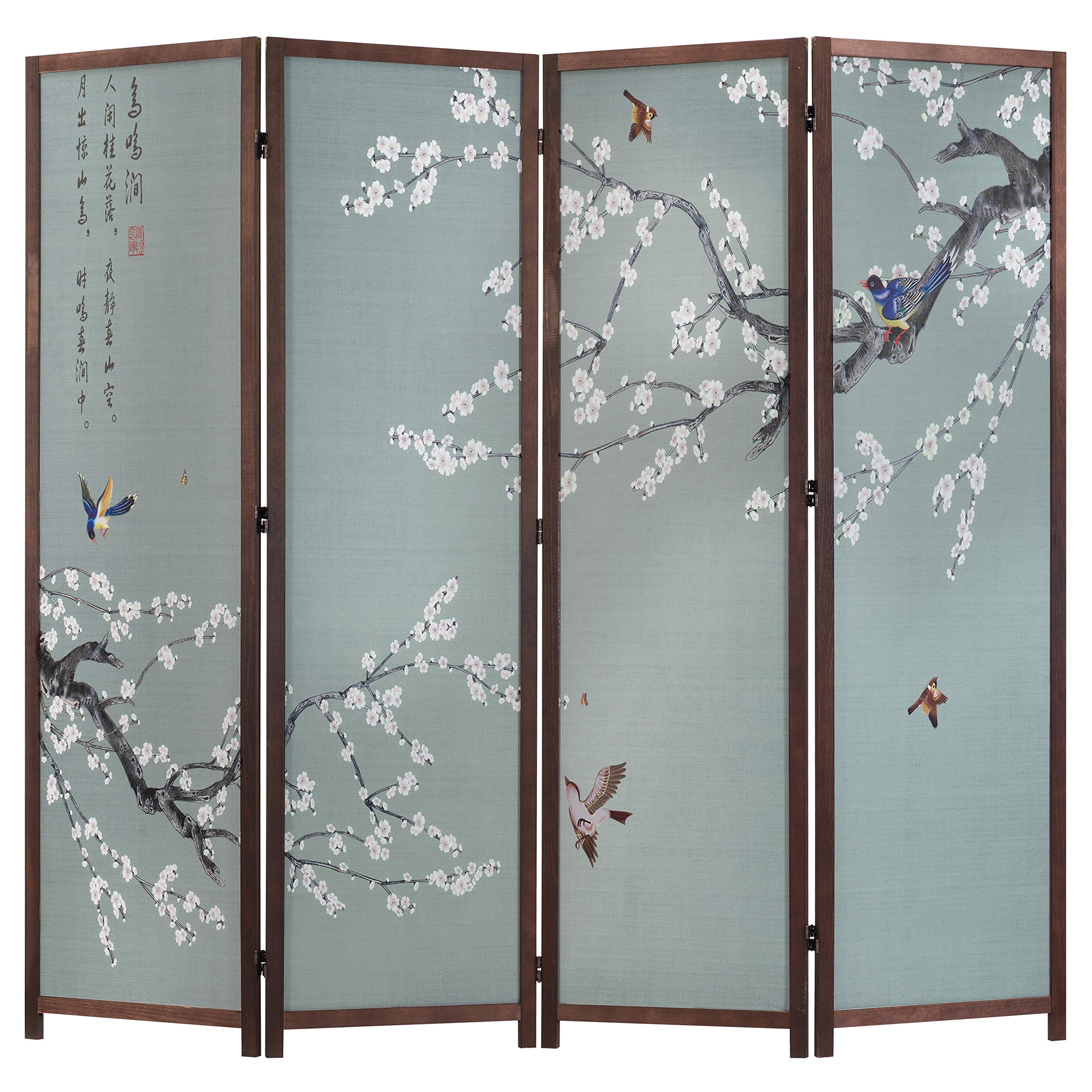 Buy MyGift 4Panel AsianInspired Folding Room Divider with Cherry