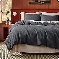 Vista 20 de Bedsure - Funda de edredón de algodón tamaño king - 100% algodón con tejido en rombos, color lino. Funda de edredón suave y transpirable GentleSoft™