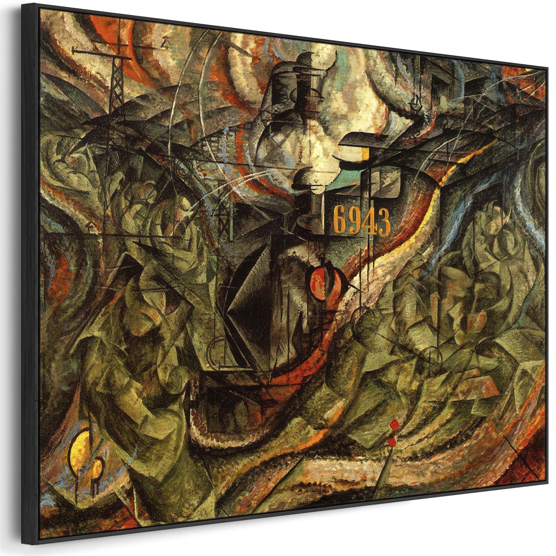 Wallfillers Umberto Boccioni Framed Artwork on Canvas States of Mind The Farewells (93cm x 63cm)