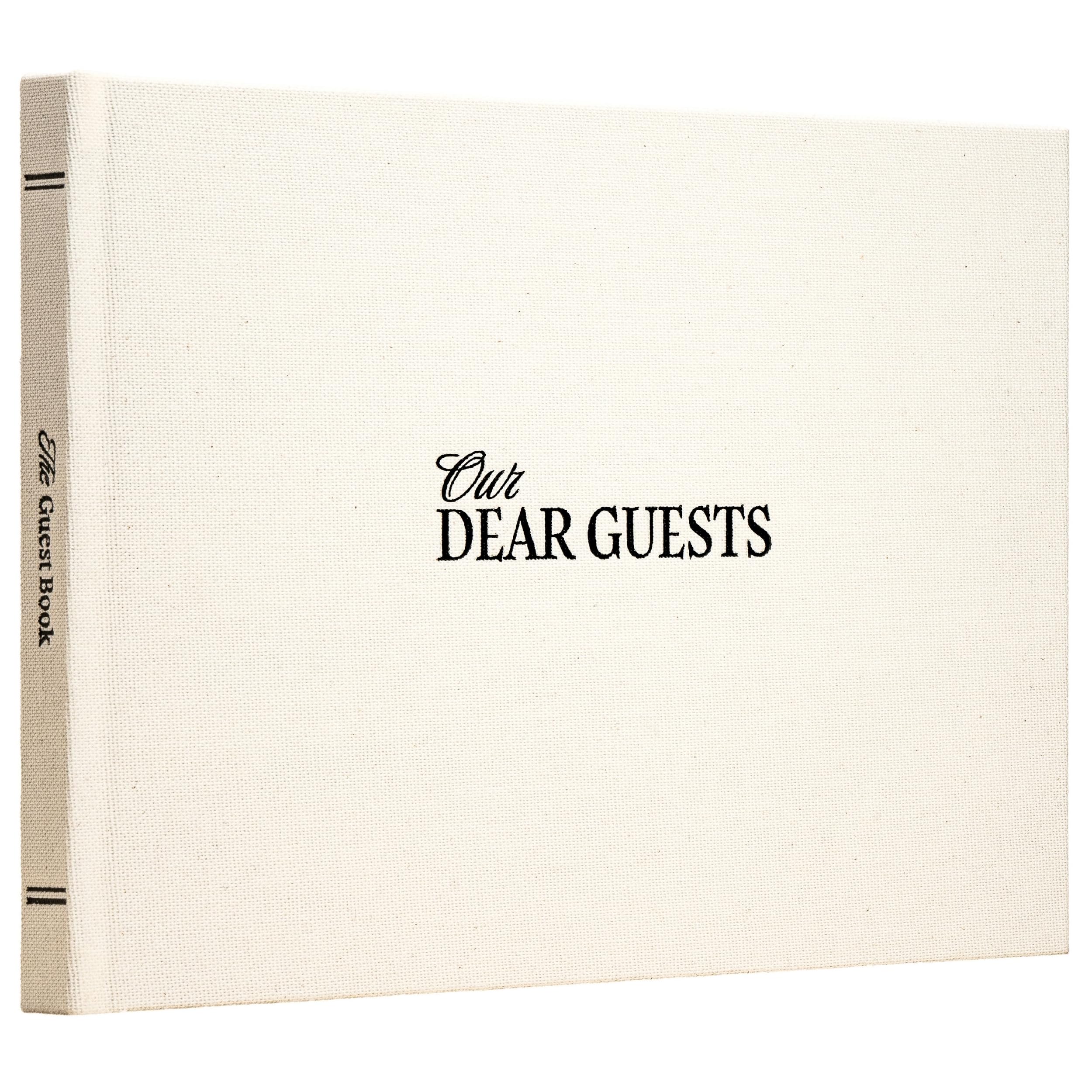 Kunitsa Co. Wedding Guest Book - Blank Sign in Book for Special Occasions, Oat Linen Cover