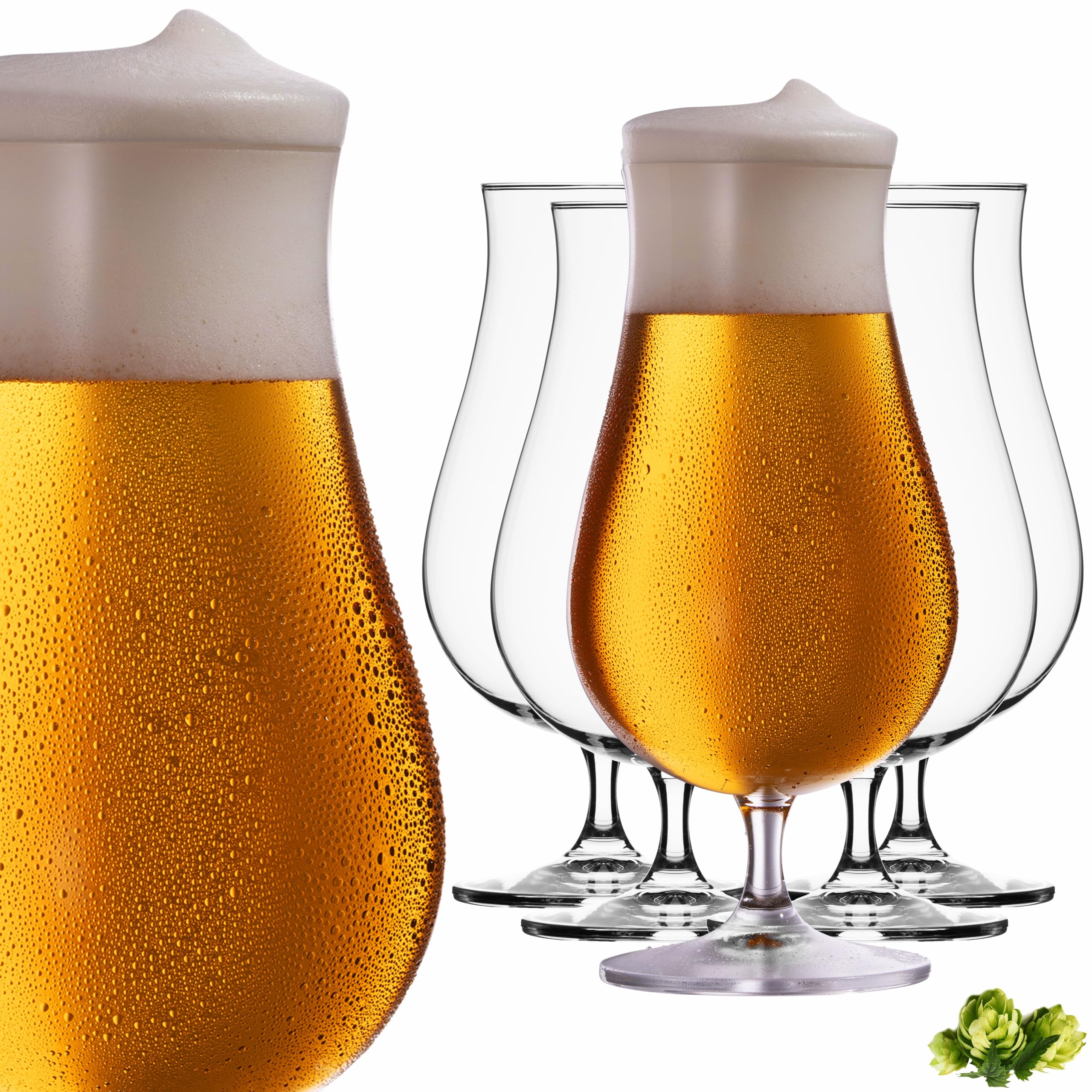 IMPERIAL glass Pilsgläser 500ml (max. 6900ml) aus Crystalline Glas Set 6-Teilig Bierpokale Biertulpe Biergläser Kelche 0,5L Küche, Haushalt & Wohnen