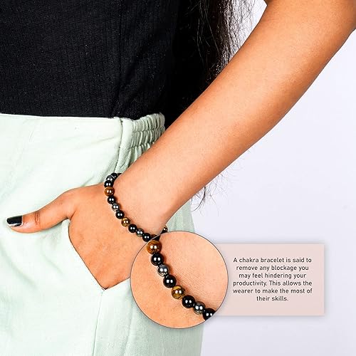 Miniatura 4 de Pulseras - Pulsera de triple protección - Pulsera para mujer - Pulsera para hombre - Obsidiana - Pulseras hechas a mano - Pulsera de hematita -