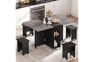 DWVO Expandable Dining Room Table Set - A Perfect Fit for Compact Spaces