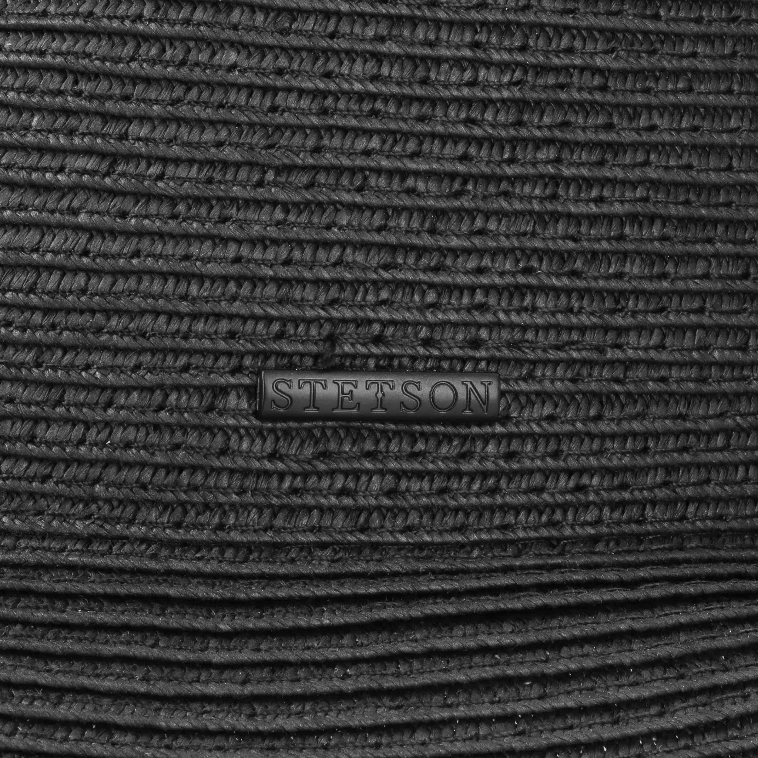 Stetson Dawson Black Pork Pie Herren Sonnenhut UV-Schutz 40 Papierstroh Flechtmuster