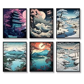 Amazon.com: Japanese Wall Art Prints Set of 6 Japan