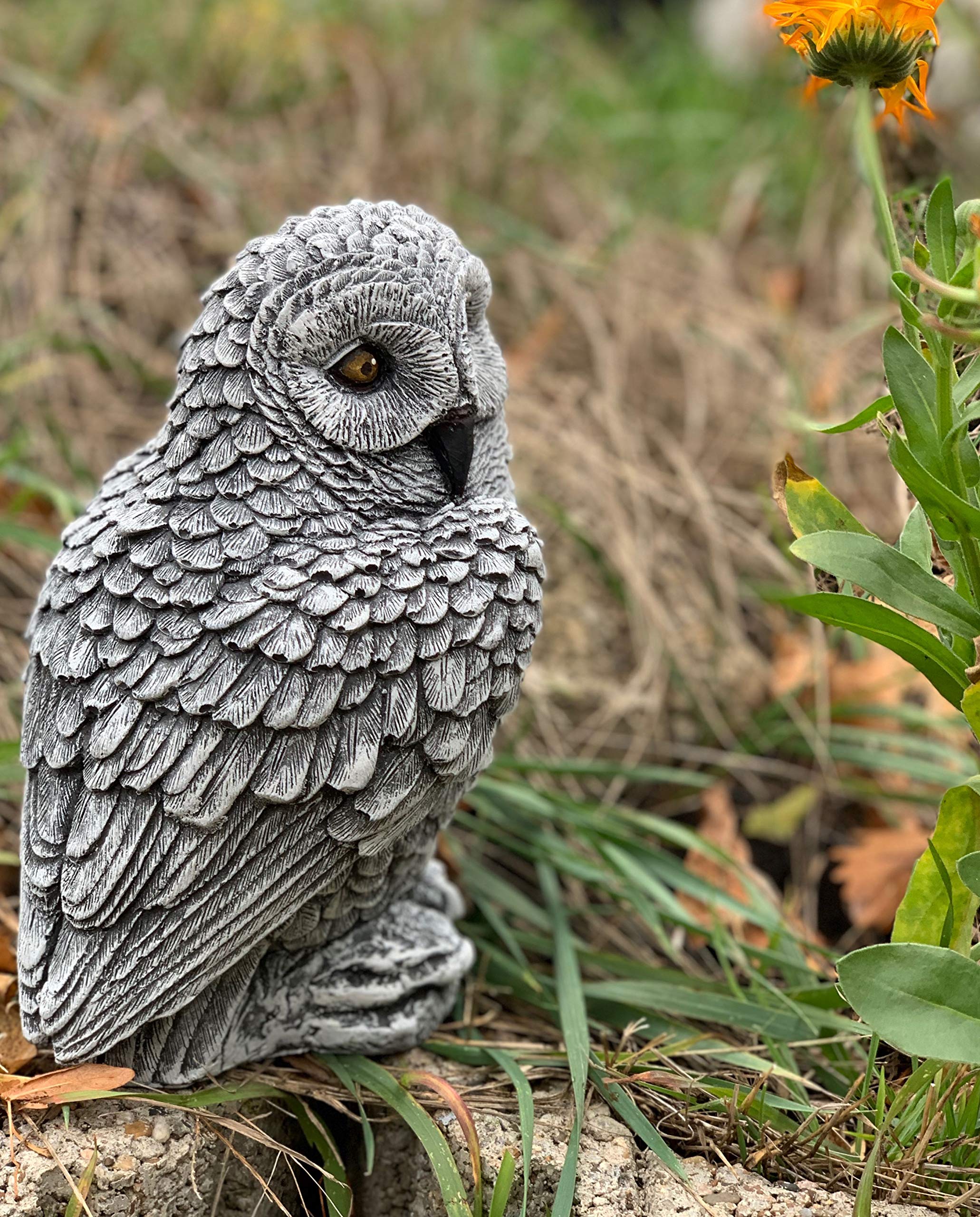 stoneandstyle Figurine en pierre Uhu Kauz en pierre résistante au gel résistante aux intempéries