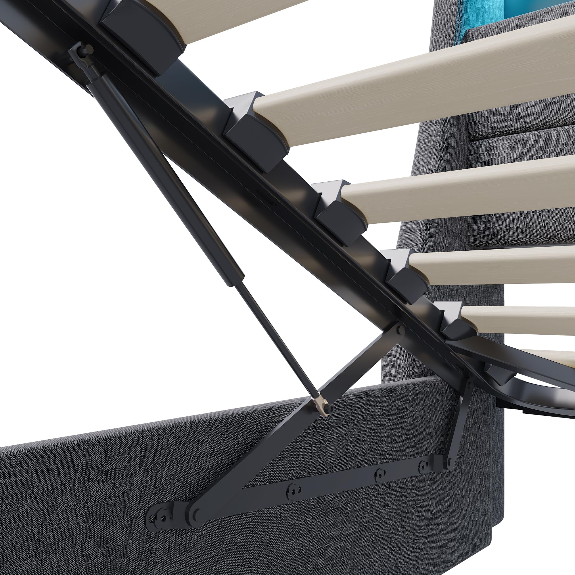 Letto baule 140 x 200 con LED, letto imbottito LED idraulico con porta USB letti imbottiti con cassapanca letti matrimoniali con contenitore (grigio+lino-1, 140 x 200)
