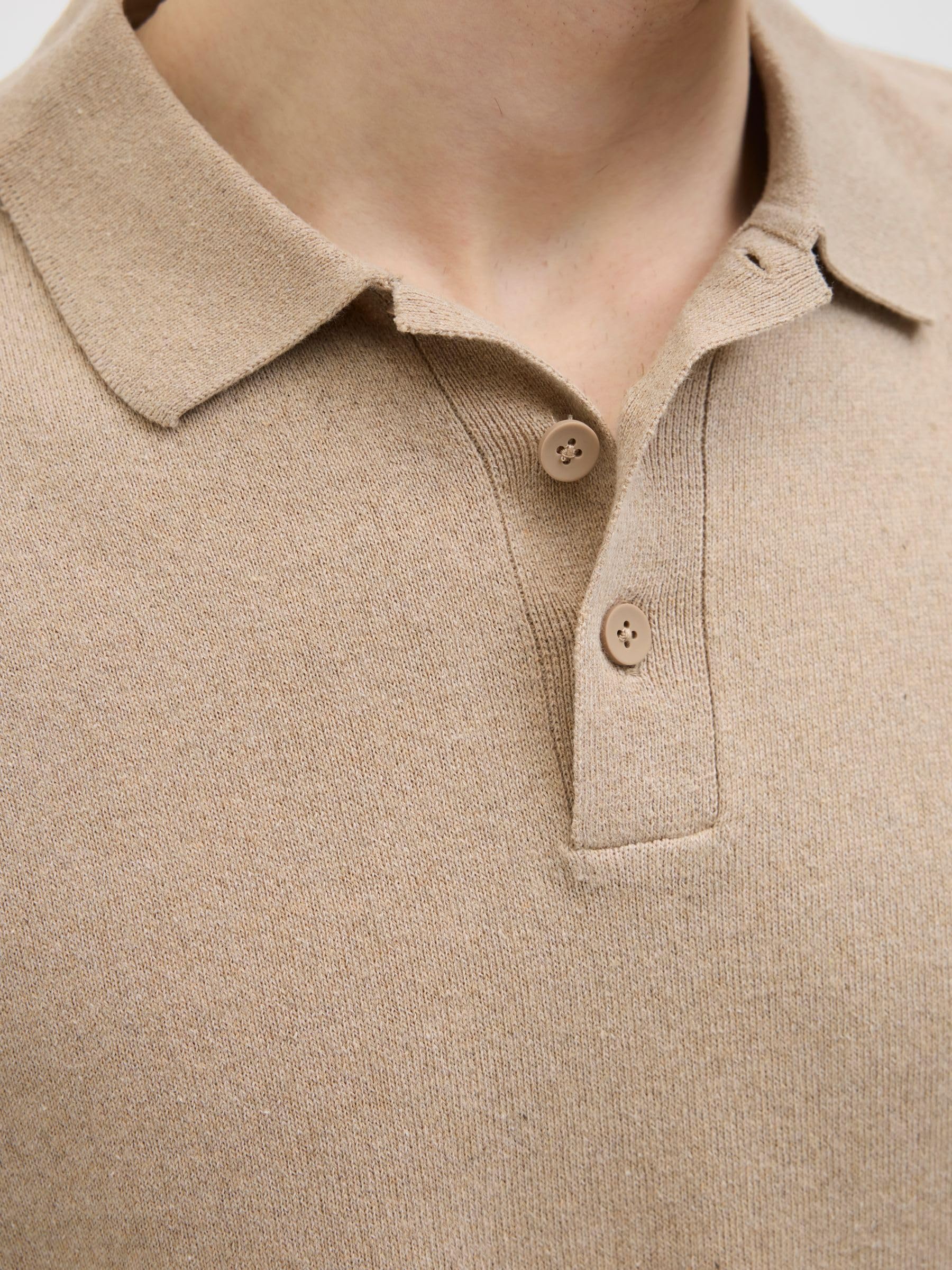 JJ REBEL Jrebcallum Knit Polo Ss, Crockery., L