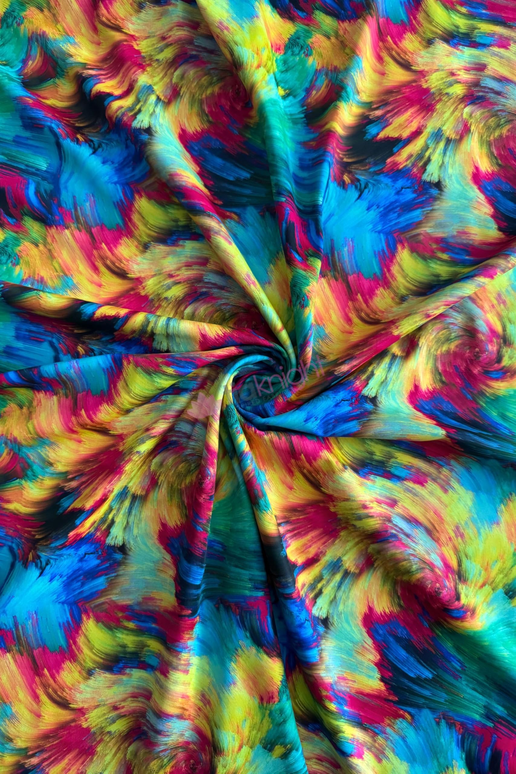 Premium Quality Printed Matte Nylon Lycra | 4 Way Stretch Swim Wear, Dance Leotard, Leggings Material | 50+ Colours/Prints in Stock | Sold By The Metre | Tia Knight (Chromatic Burst) — image 1