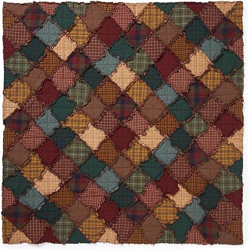 Donna Sharp Manta decorativa de algodón con patrón de retazos