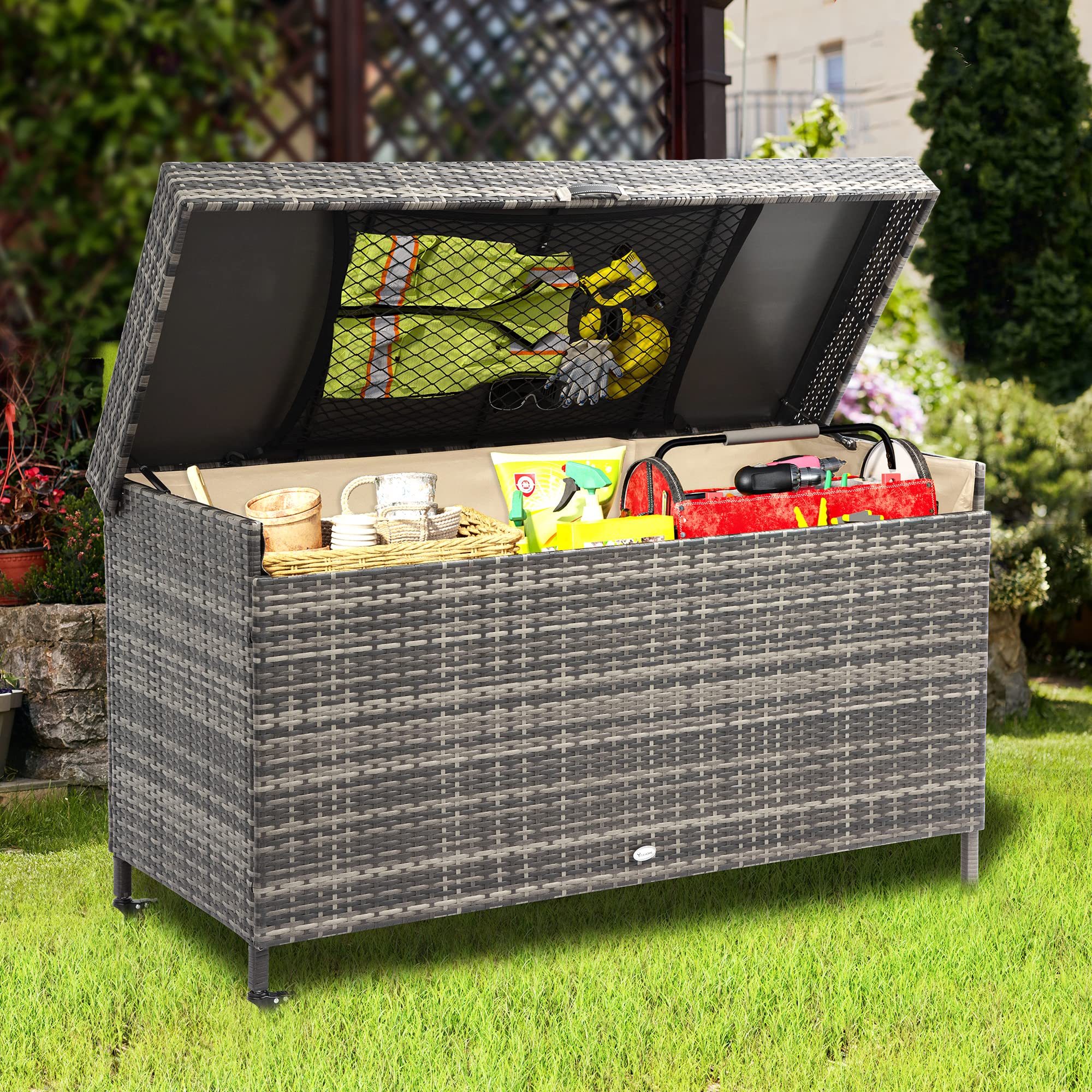 Rattan Garden B And M Garden Storage Bench Outdoor Storage 90