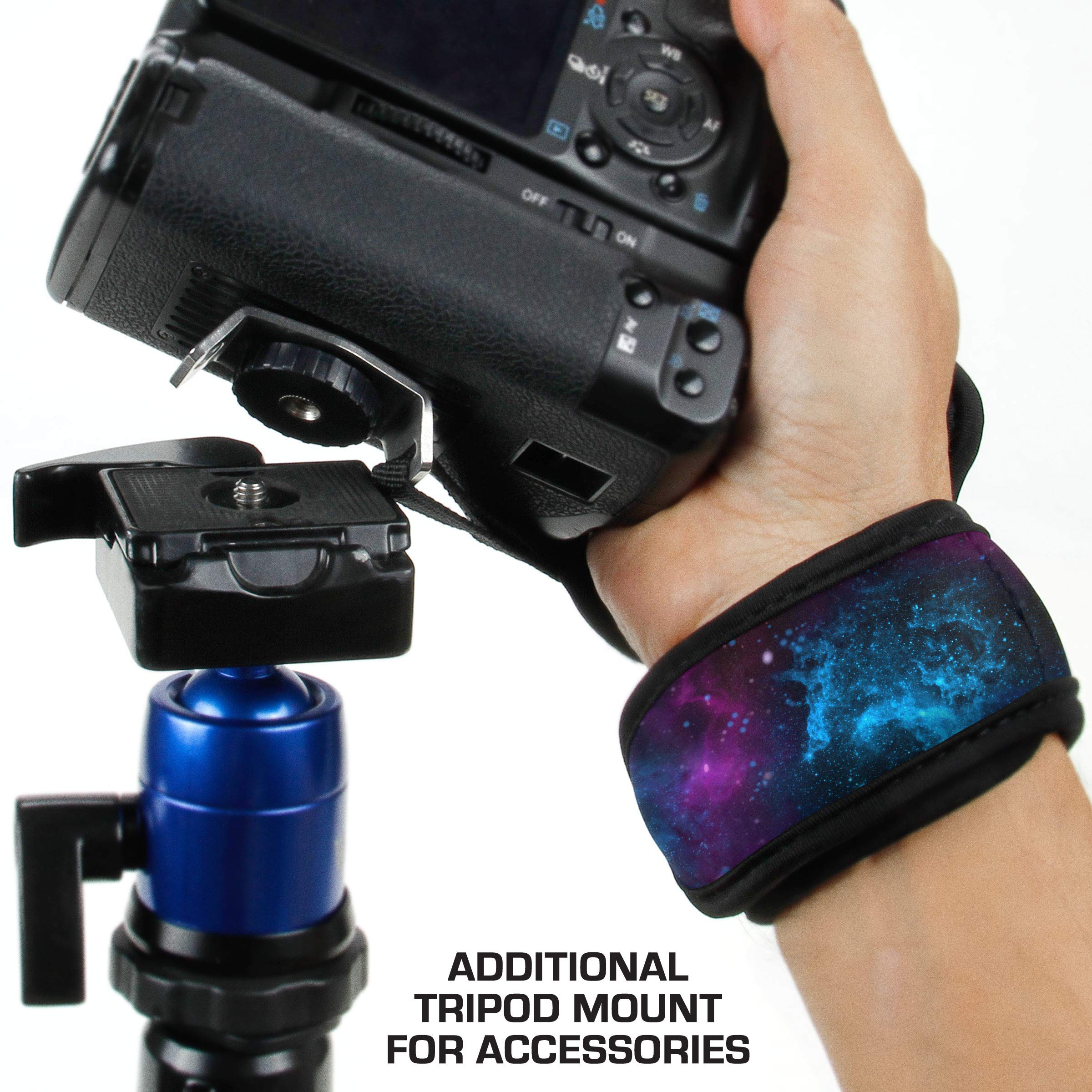 USA Gear Cinghia della Mano Imbottito Polso e Grip per Fotocamere SLR/DSLR Funziona con Canon EOS 1300D, 100D / Nikon D3300 / Pentax, Pansonic e altri