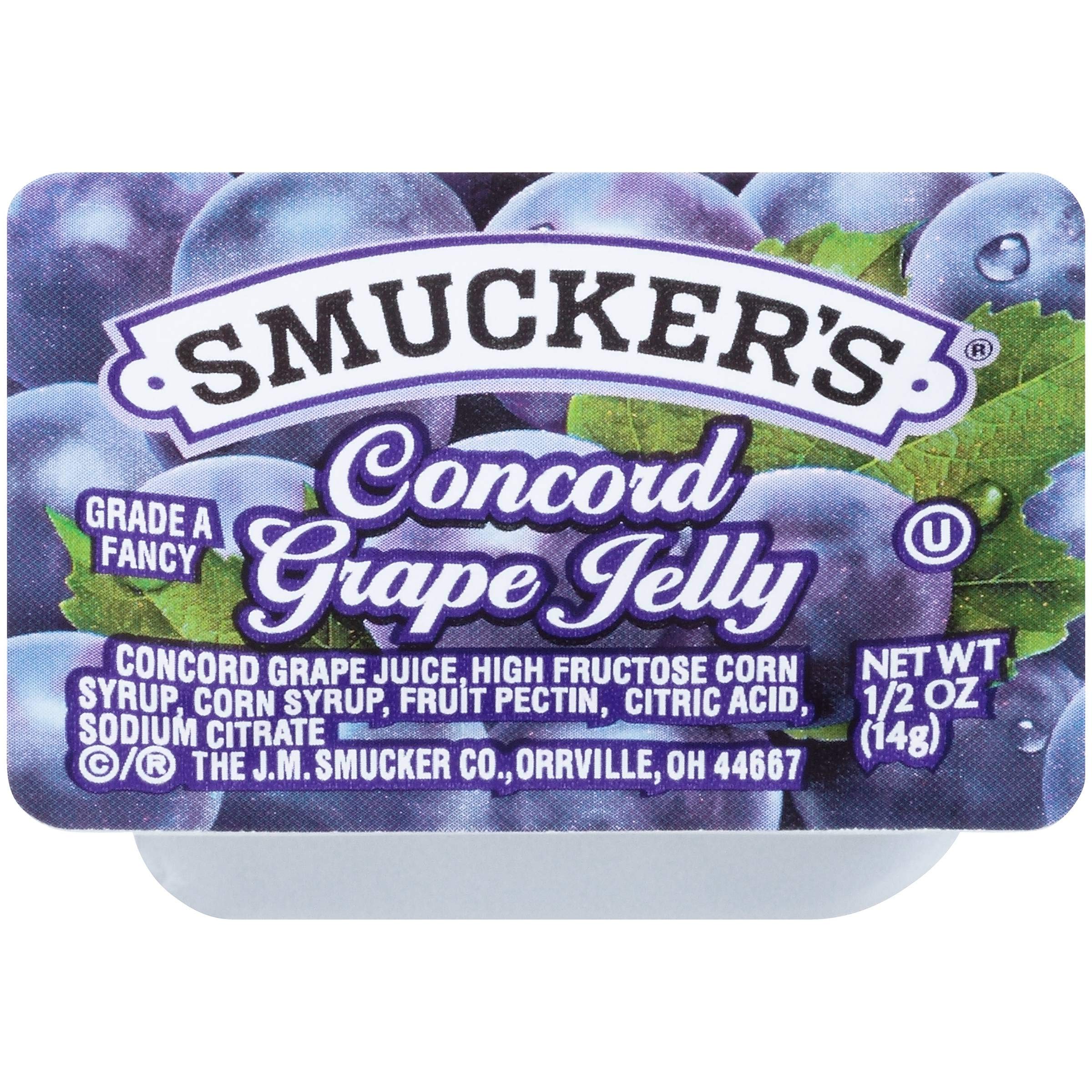 Smuckers Concord Grape Jelly, 0.5 Ounce -- 400 per case.