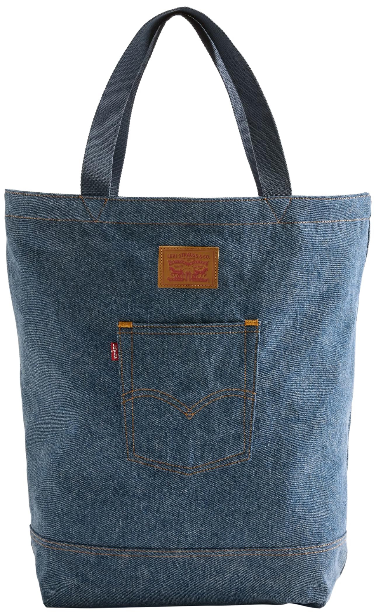 Levi's Men's The Back Pocket Tote Bag, Indigo MID WASH 8
