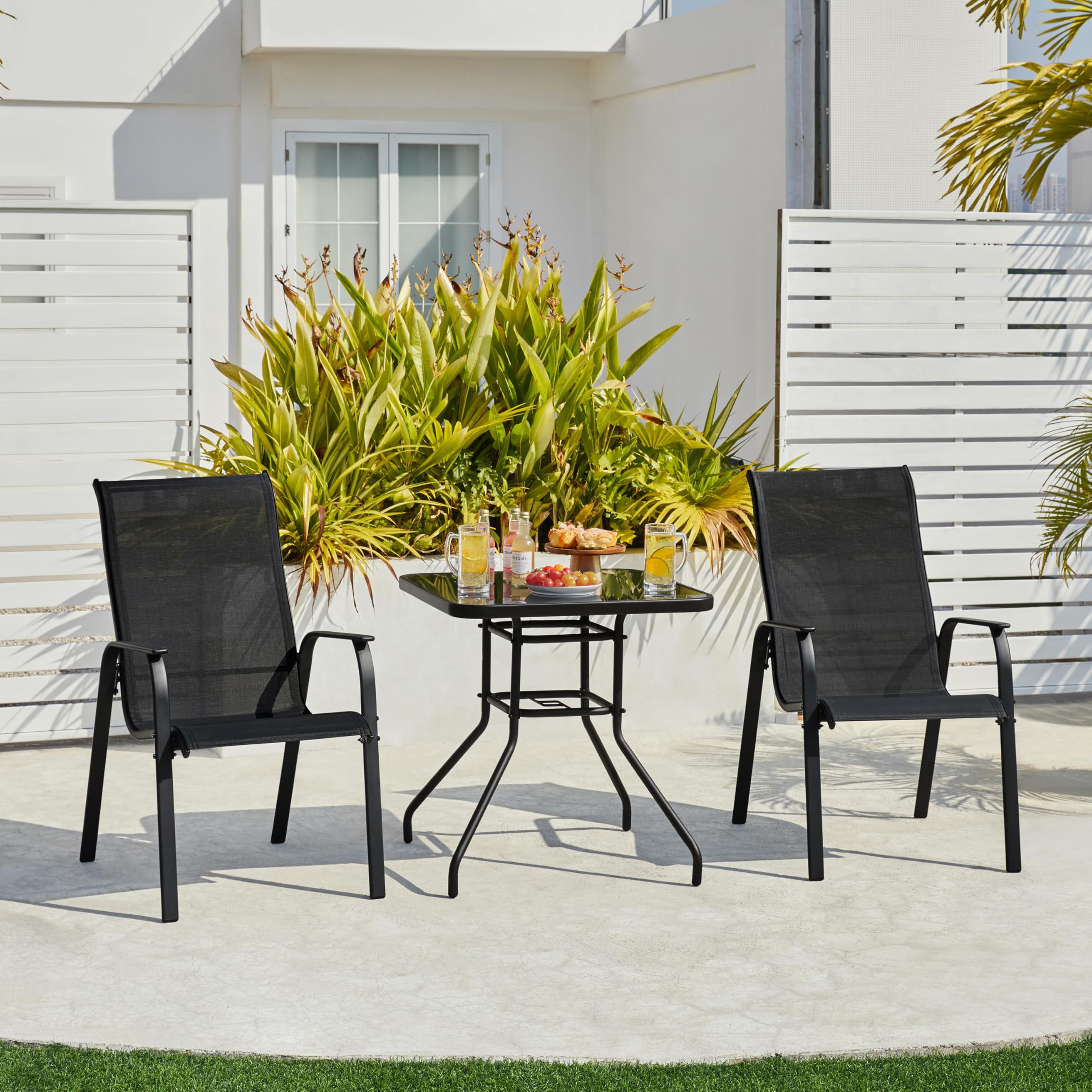Amazon.com : Yaheetech Set of 2 Patio Dining Chairs, Outdoor