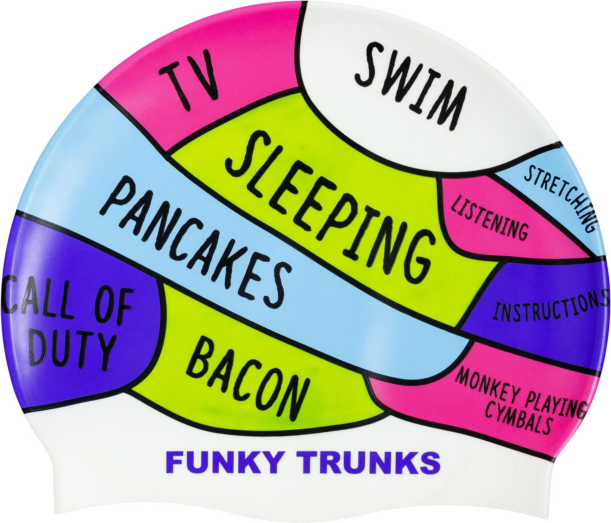 Funky Trunks Man Brain silicone swim cap for men