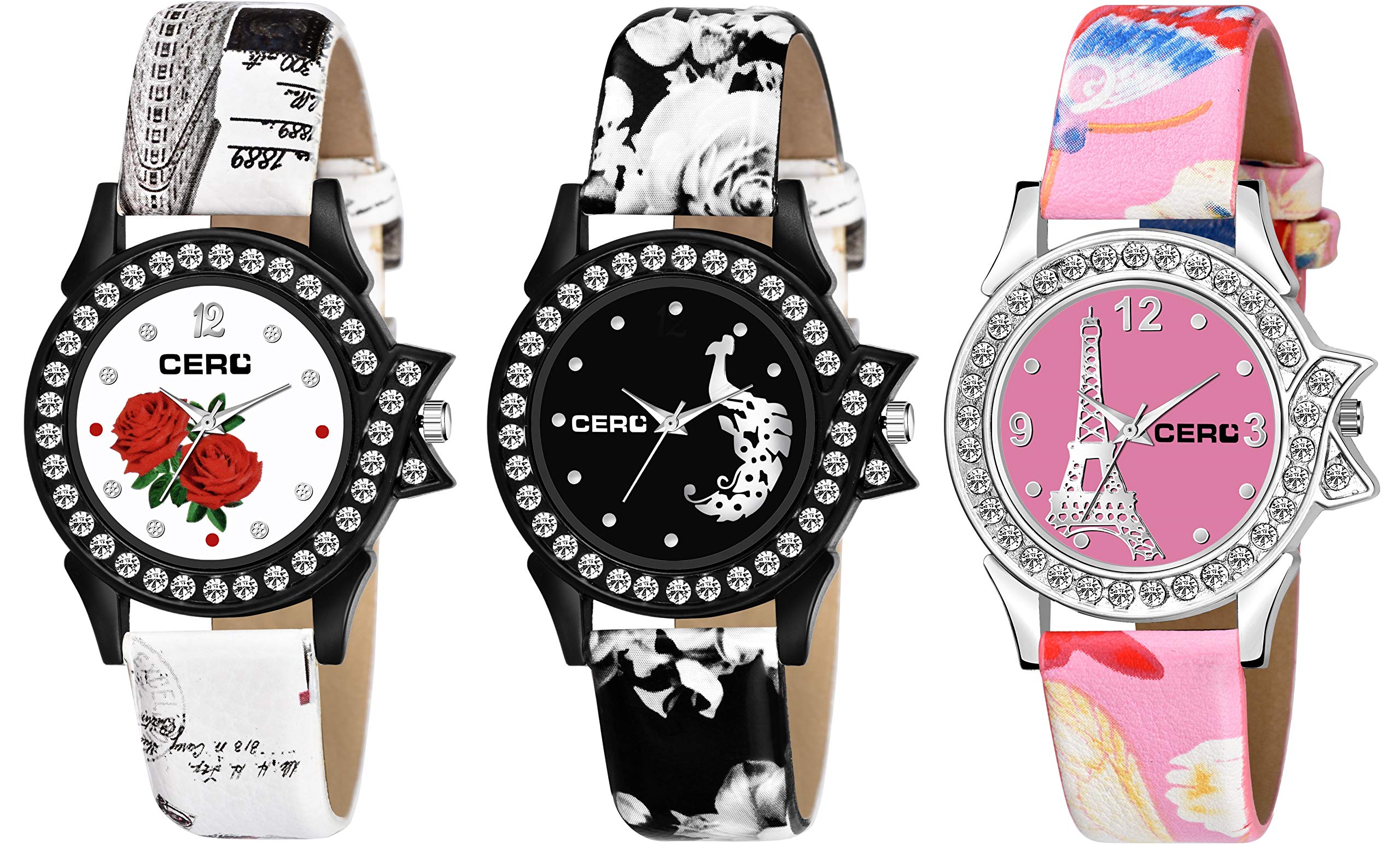 CERO Multi-Color Analogue Womens and Girls Watch Pack of 3 (B08S6Q65W5) Amazon Price History, Amazon Price Tracker