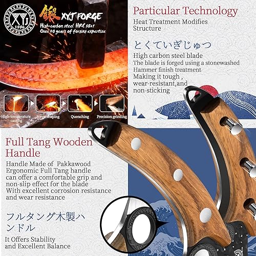 Miniatura 3 de XYJ FULL TANG Cuchillo Deshuesador de Acero Inoxidable de 6 Pulgadas Cuchillos de Chef para Pesca Incluye Funda de Cuero Cuchillos de Cocina al Aire