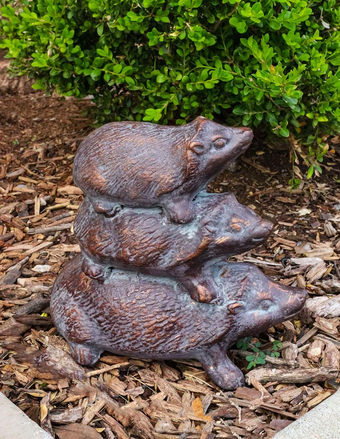 Ebros Gift Cast Iron Whimsical Animal Tiki Totem Spirit Acrobatic Stacked Hedgehog Trio Garden Statue 9.5" Long Rustic Fable Hedgehogs Patio Pool Lawn Outdoors Decorative Sculpture