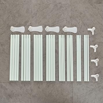 Mengersi Canopy Bed Frame Queen Size,Bed Canopy Frame Post Poles,Canopy Bed Curtains Frame Bracket Fit for Metal Bed Wood Bed Bedroom Decor,White