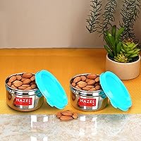 Vista 2 de HAZEL Contenedores herméticos para almacenamiento Contenedores de almacenamiento de acero inoxidable para cocina herméticos Contenedor