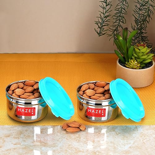 Miniatura 2 de HAZEL Contenedores herméticos para almacenamiento  Contenedores de almacenamiento de acero inoxidable para cocina herméticos  Contenedor para