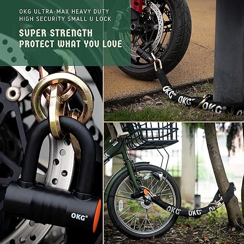 Miniatura 4 de OKG Cerradura pequeña en U  4 llaves, grillete de acero de aleación endurecido de 0.709 in  Cerradura de cadena de seguridad anticorteantipalanca