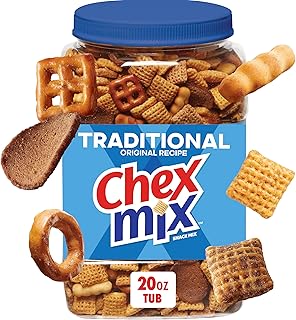 Chex Mix Traditional Original Recipe Snack Mix, Salty Snacks Tub, 20 oz