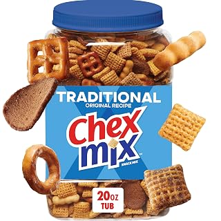 Chex Mix Traditional Original Recipe Snack Mix, Salty Snacks Tub, 20 oz - Amazon product rated Grade B