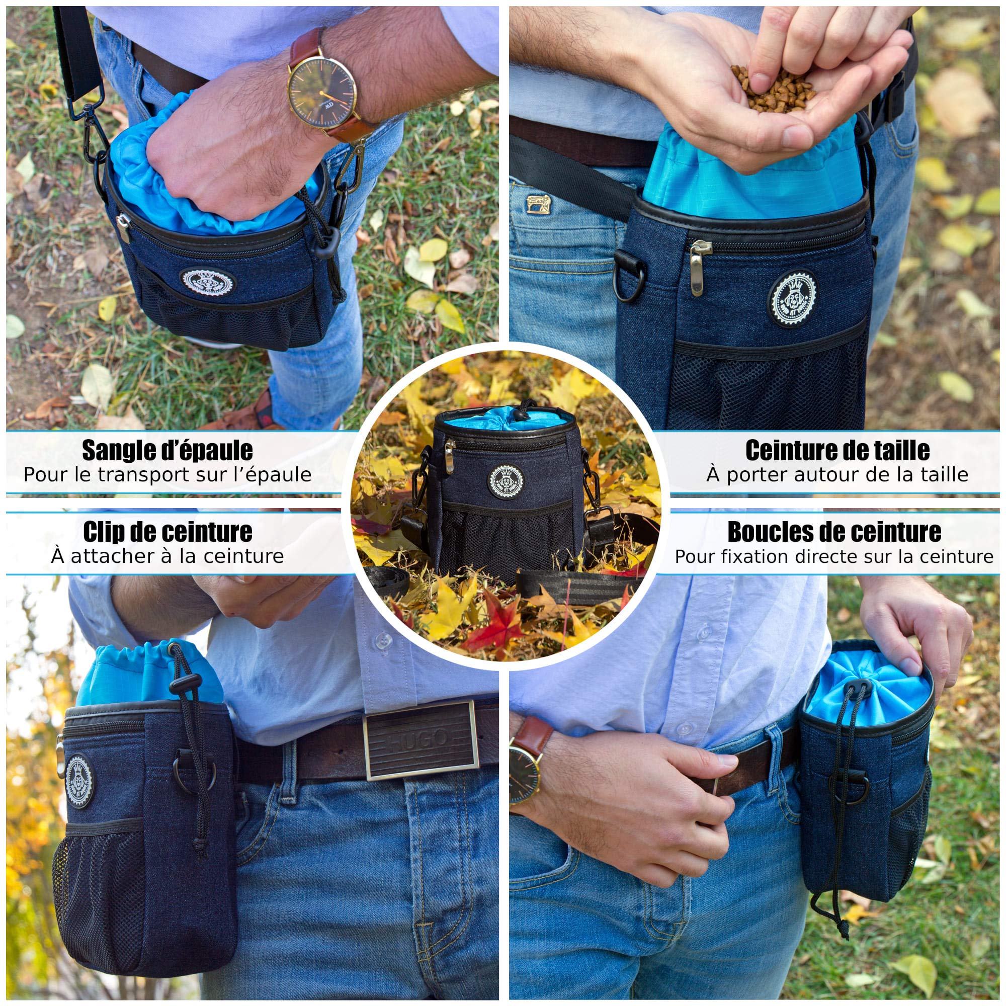 HUND IST KÖNIG Pochette friandise pour Chien qualité Premium, Le Sac de friandises pour Tout. Pochette friandise pour Dressage Chien et Formation Chiots.