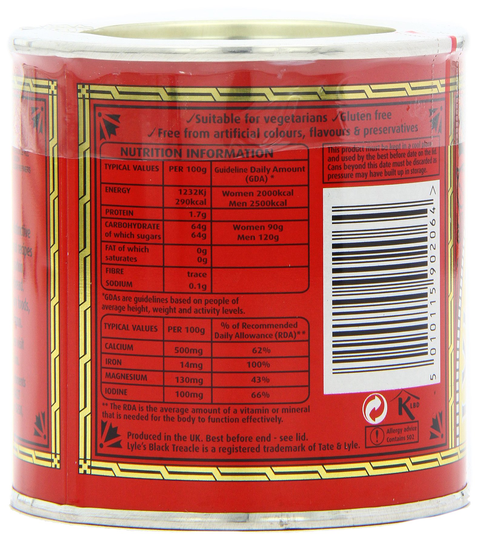 Lyles Black Treacle 454 g (confezione da 6)