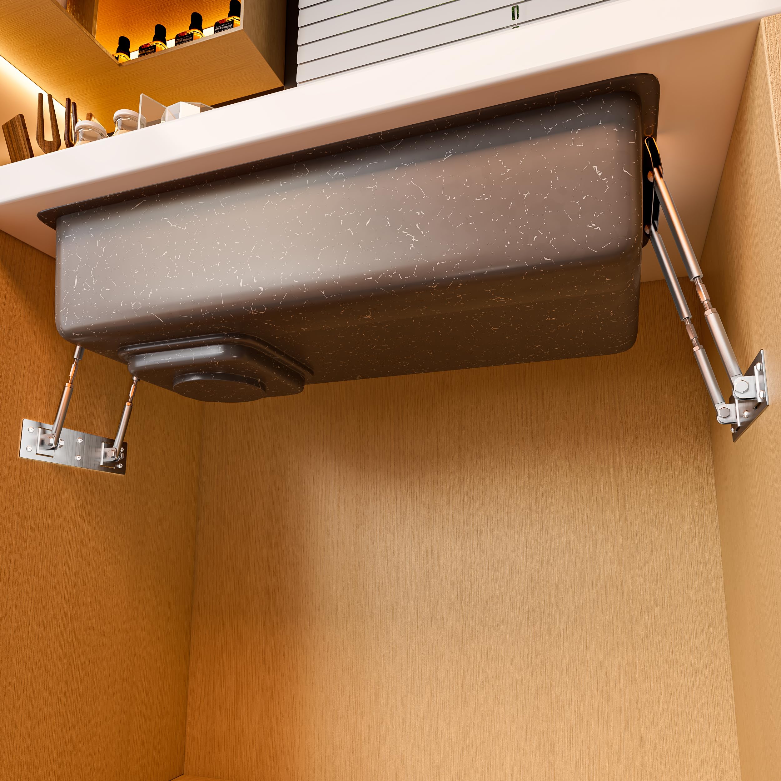 Haowoop Undermount Sink Supports Stainless Steel and Aluminum Sink Brackets Adjustable Repair and Installation Kit for Kitchen and Bathroom (Double Rod - 2pcs)