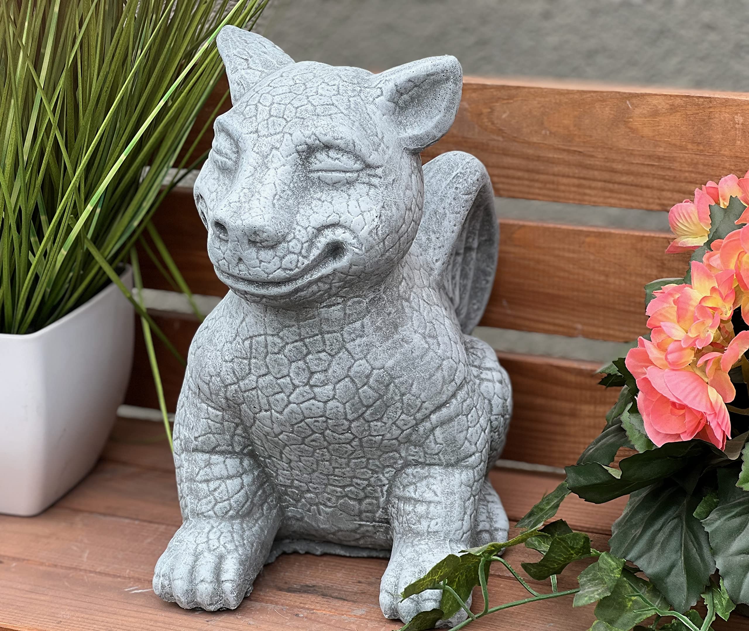 stoneandstyle Steinfigur Drachen Gargoyle frostfest Steinguss