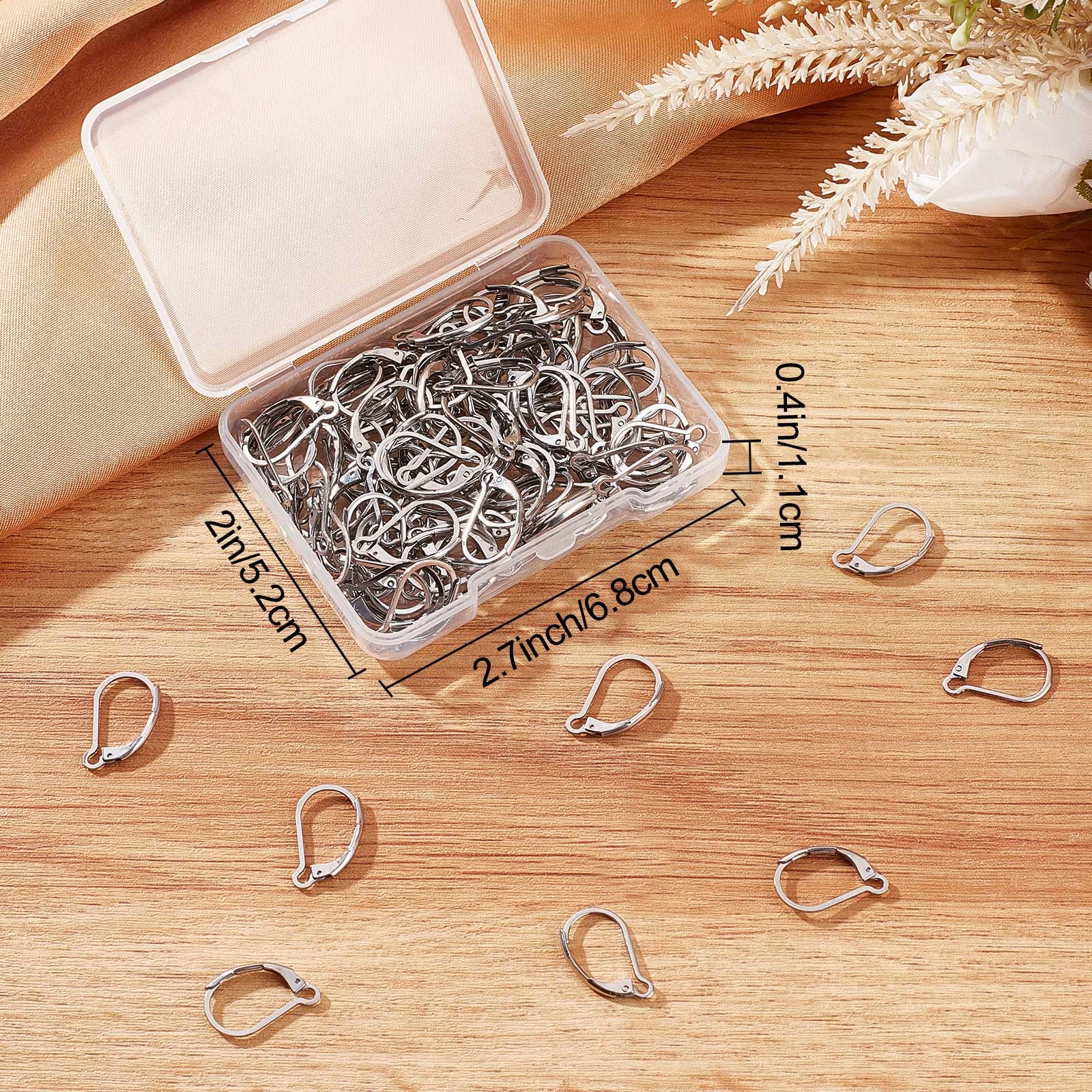 20 Ganchos Para Pendientes De Titanio Puro Calibre 21 - Para Joyería DIY, Hipoalergénicos, En Caja