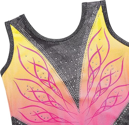Miniatura 4 de TFJH E Leotardos de gimnasia para niñas, con diamantes brillantes, ropa de danza de ballet, trajes de práctica de una pieza, 3-12 años