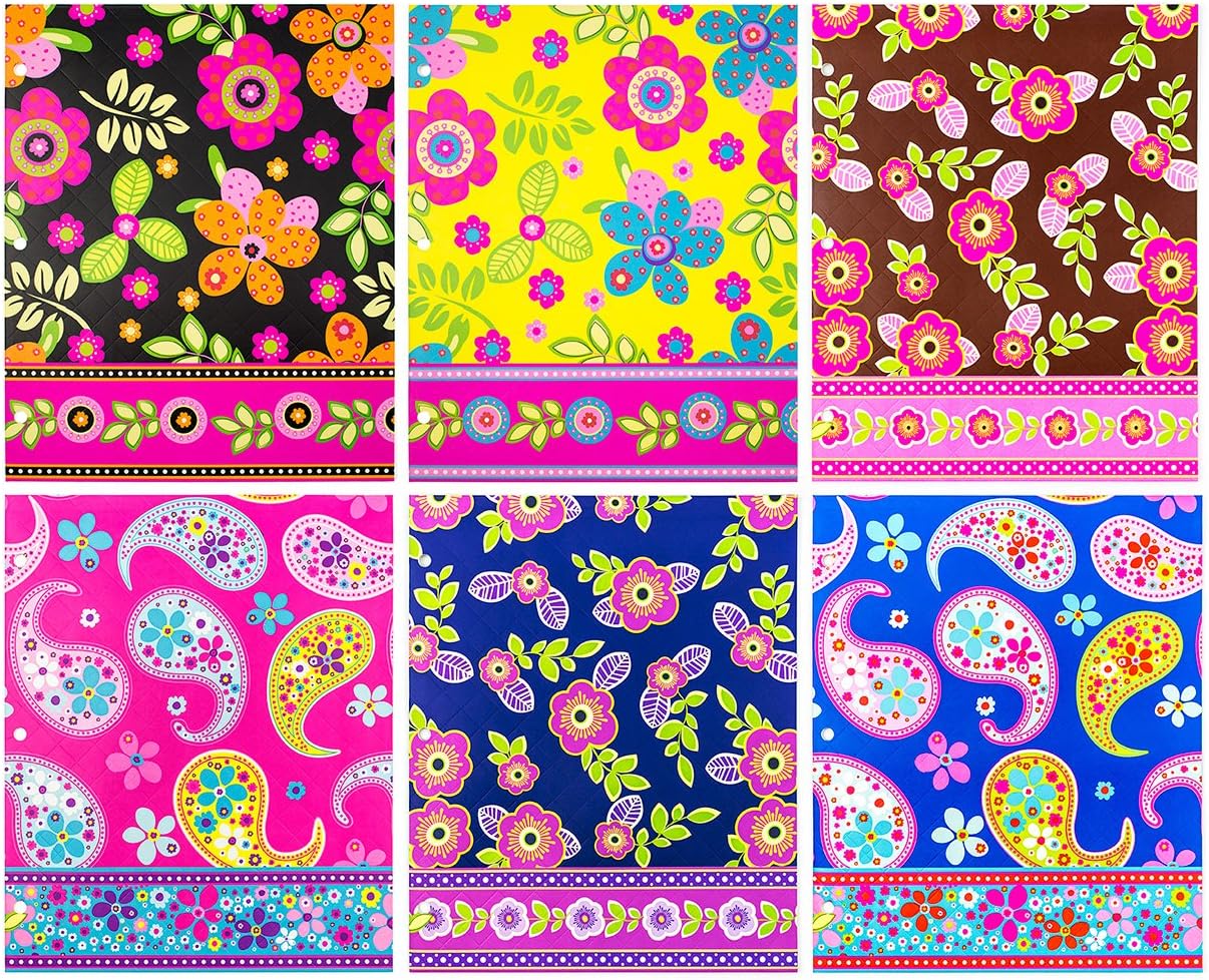 Continental Accessory Corp Two Pocket Portfolio - Pack of 6, Boho Boutique (4217/4)