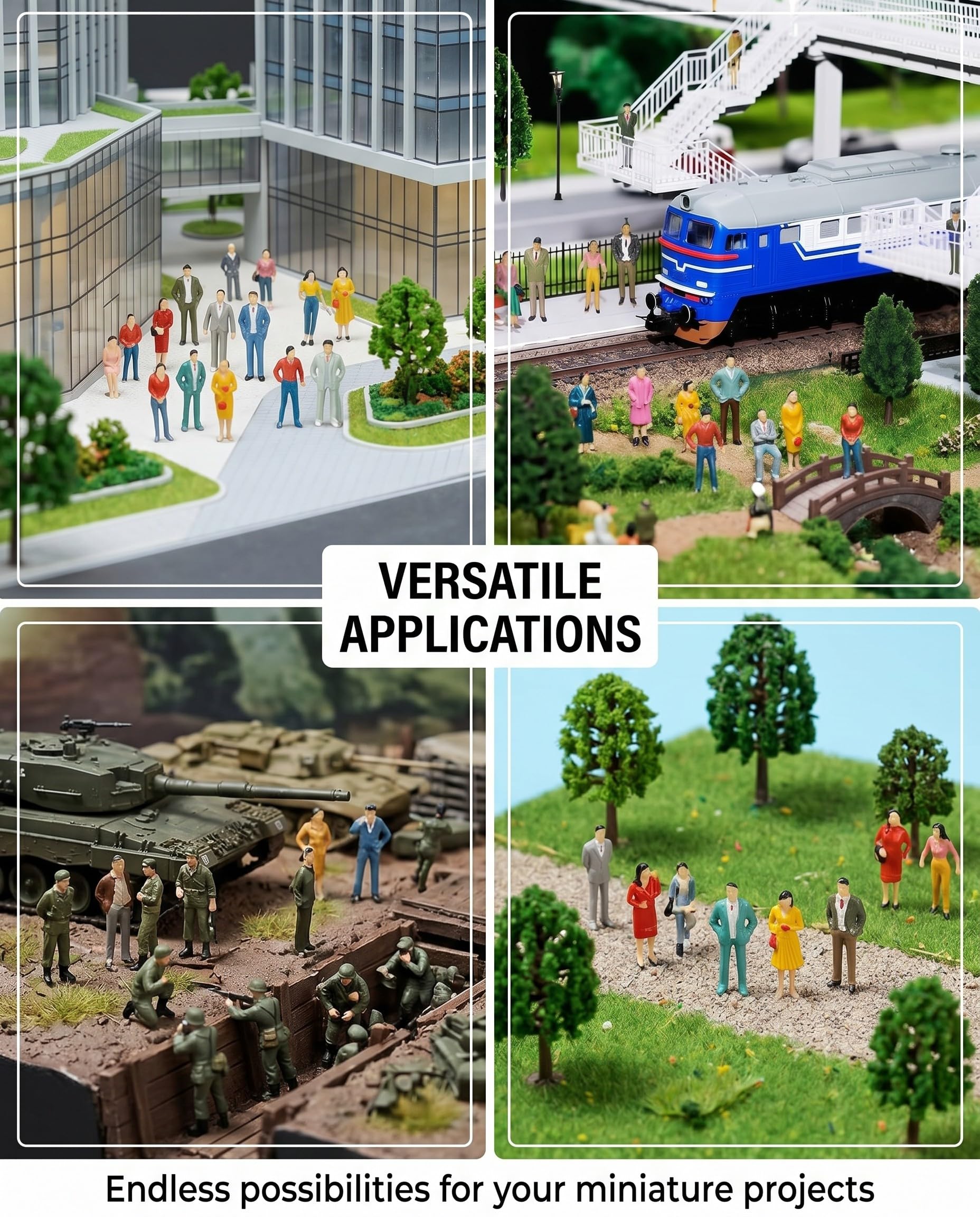 40 Figurines Miniatures 1/50 – Assises Et Debout – Pour Maquettes Trains, Dioramas, Déco