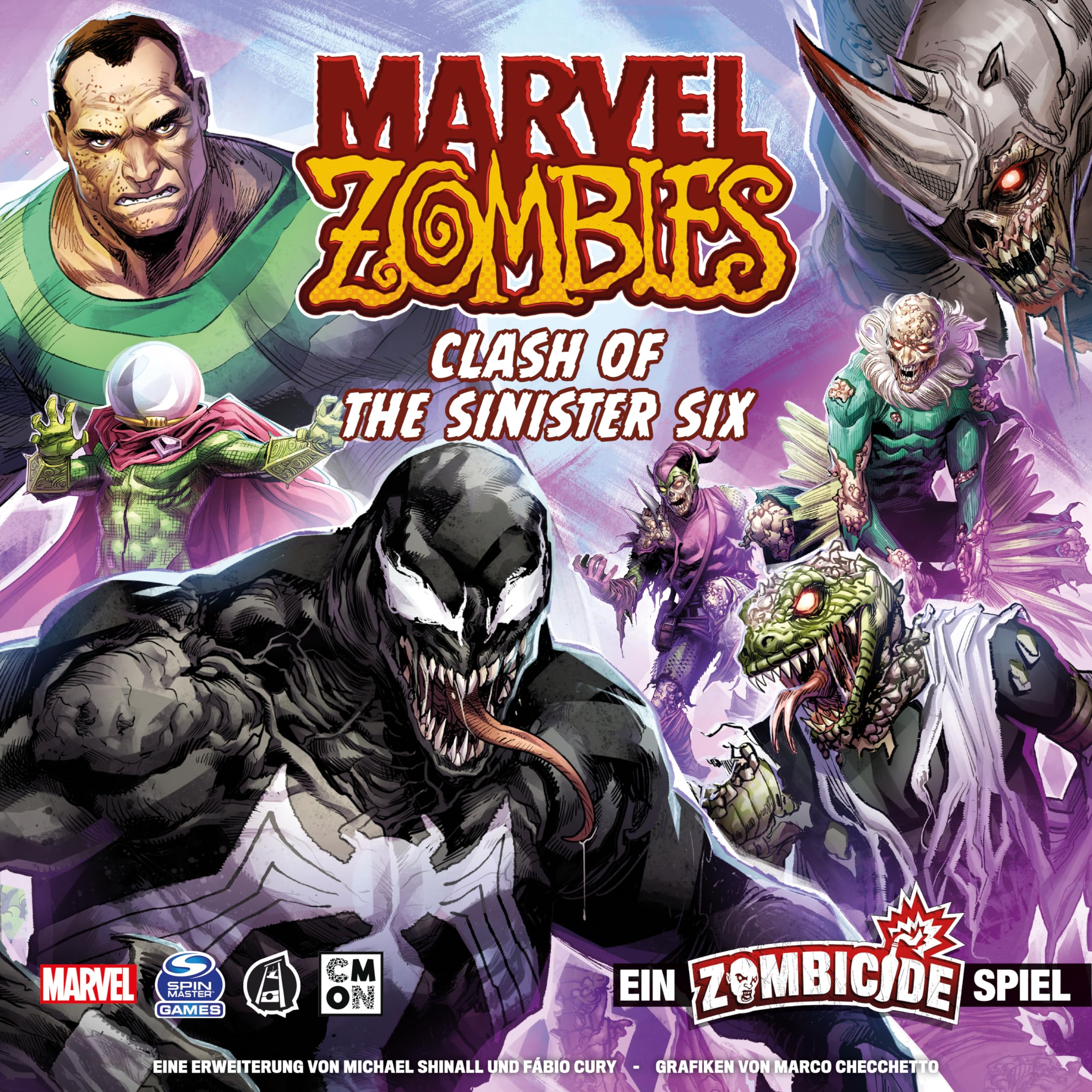 CMON, Marvel Zombies: Clash of the Sinister Six – EIN Zombicide Spiel, Erweiterung, Kennerspiel, Dungeon Crawler, 1-6 Spieler, Ab 14+ Jahren, 60 Minuten, Deutsch