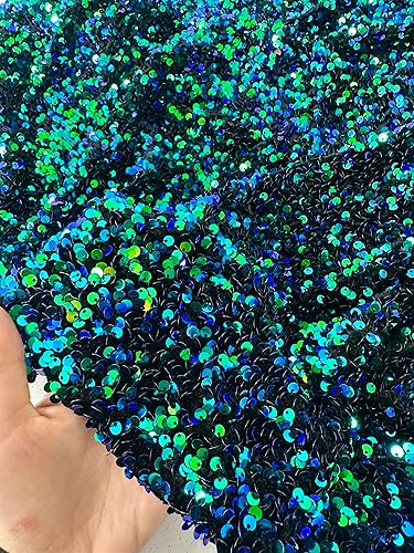 Miniatura 4 de Tela de terciopelo de lentejuelas iridiscentes, tela suave y elástica con lentejuelas brillantes, perfecta para costura, disfraces, tapicería y