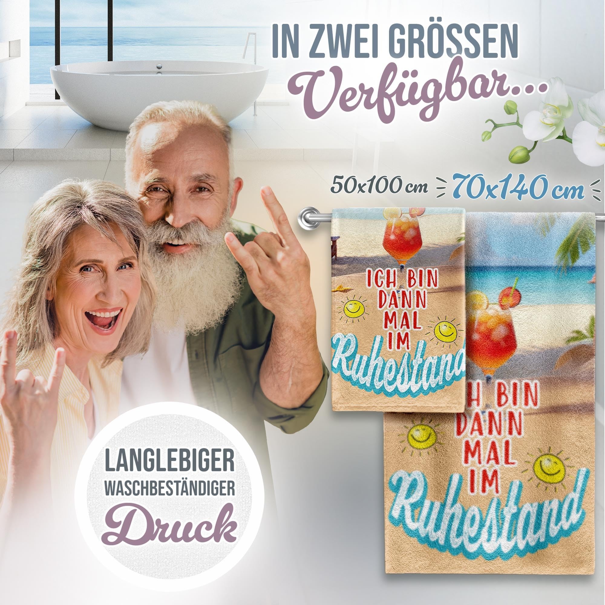 Personalisiertes Handtuch Zum Ruhestand – Mit Wochenplan & Name, 140x70 Cm