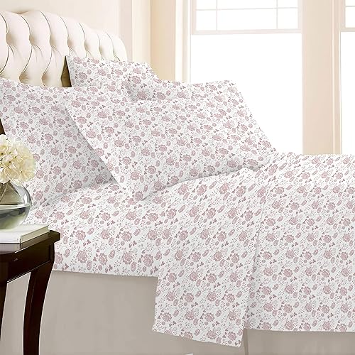 Miniatura 2 de SERAFINA Juego de sábanas suaves cepilladas de 6 piezas, tamaño Queen, sábanas bajeras de bolsillo plano y profundo, fundas de almohada, juego de