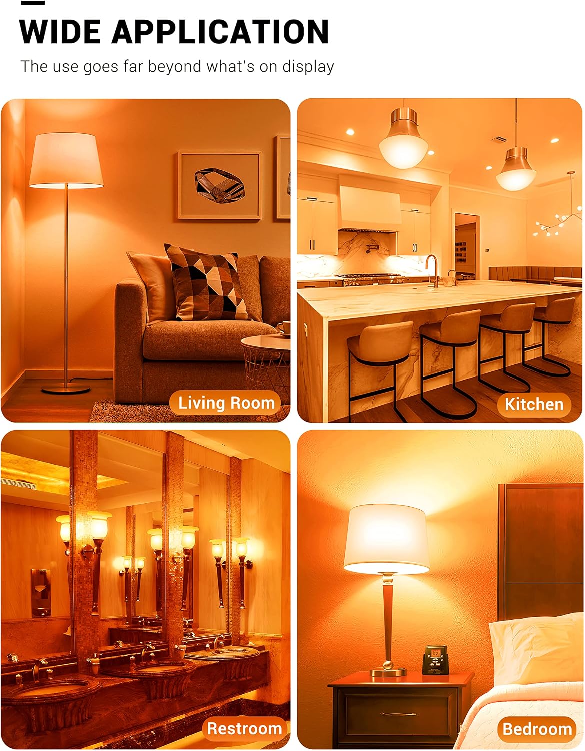 JandCase Halloween Orange LED Light Bulbs Outdoor [4 Pack] Halloween Light image 4